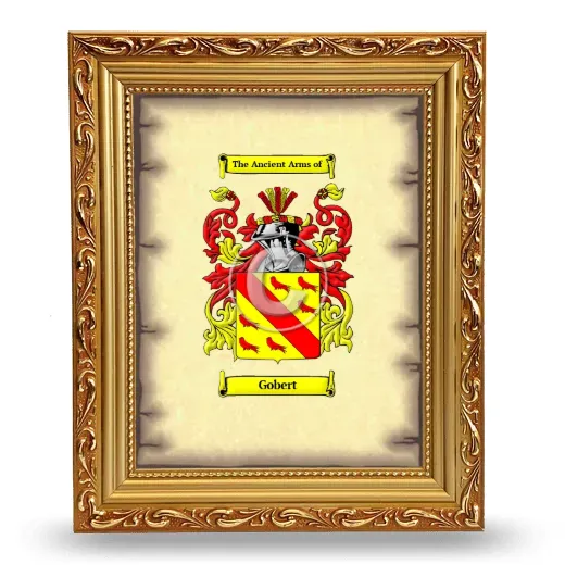 Gobert Coat of Arms Framed - Gold