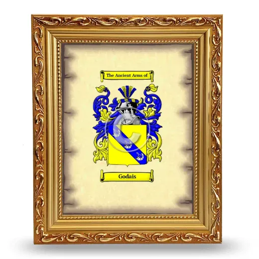Godais Coat of Arms Framed - Gold