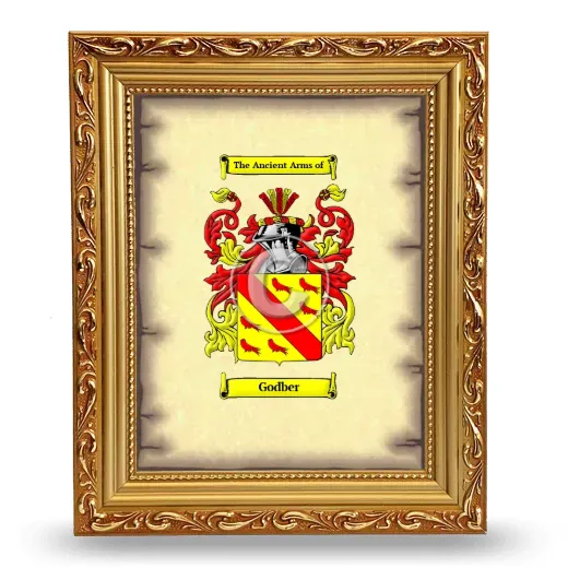 Godber Coat of Arms Framed - Gold