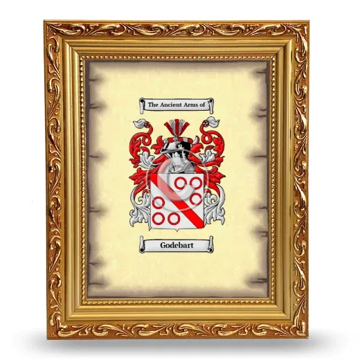Godebart Coat of Arms Framed - Gold