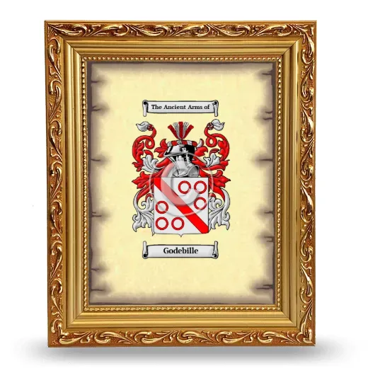 Godebille Coat of Arms Framed - Gold