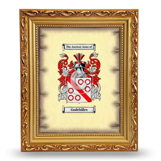 Godebilles Coat of Arms Framed - Gold