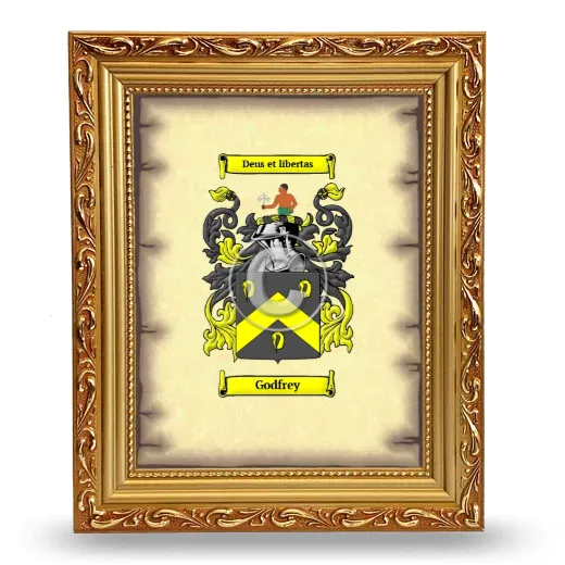 Godfrey Coat of Arms Framed - Gold