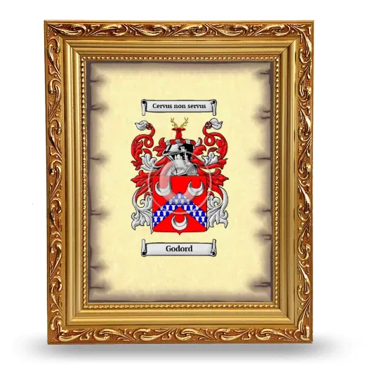 Godord Coat of Arms Framed - Gold