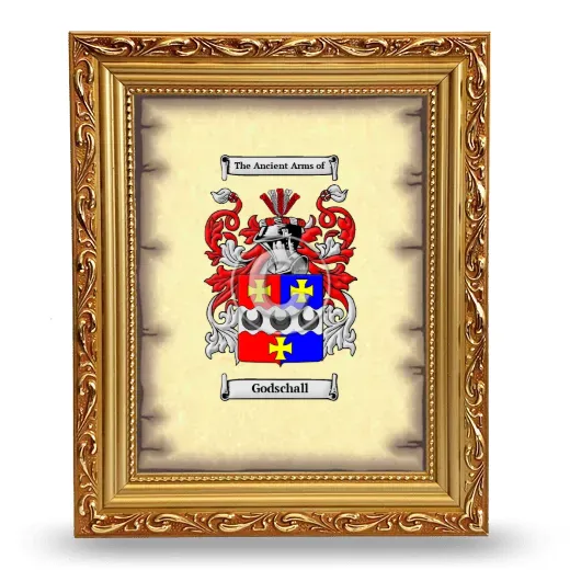Godschall Coat of Arms Framed - Gold