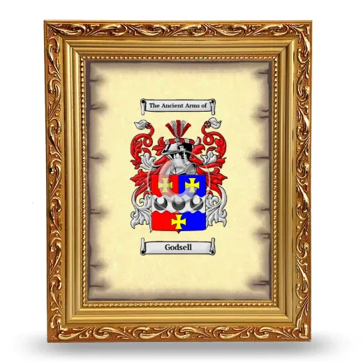 Godsell Coat of Arms Framed - Gold