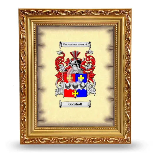 Godshall Coat of Arms Framed - Gold