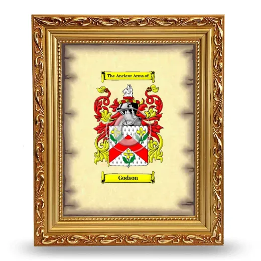 Godson Coat of Arms Framed - Gold