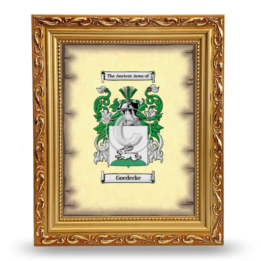Goedecke Coat of Arms Framed - Gold