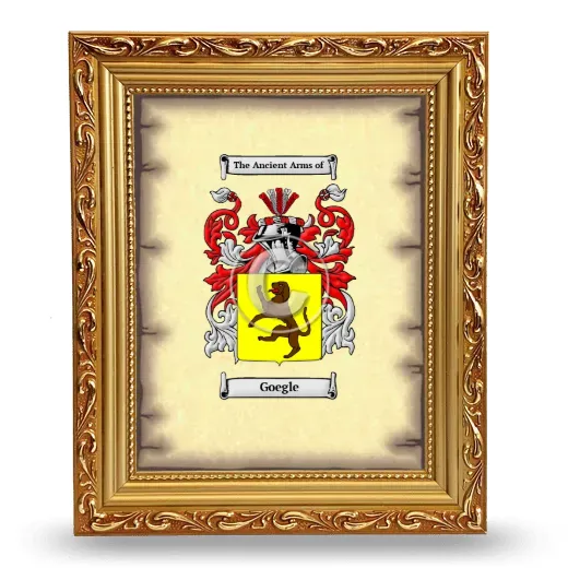 Goegle Coat of Arms Framed - Gold