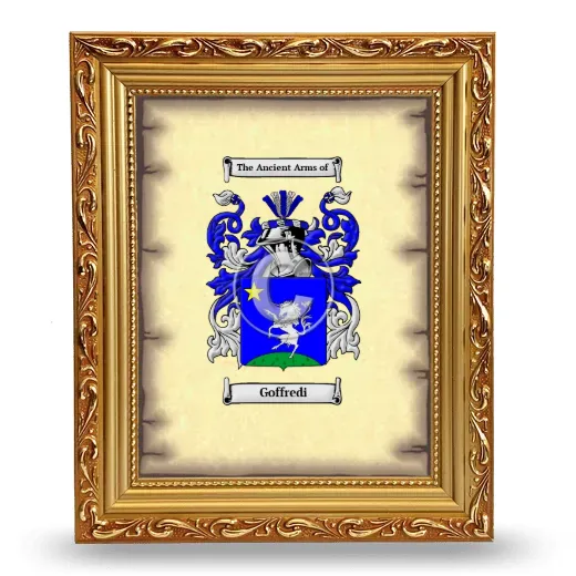 Goffredi Coat of Arms Framed - Gold