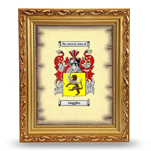 Goggles Coat of Arms Framed - Gold