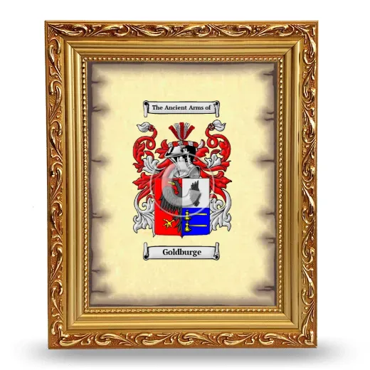 Goldburge Coat of Arms Framed - Gold
