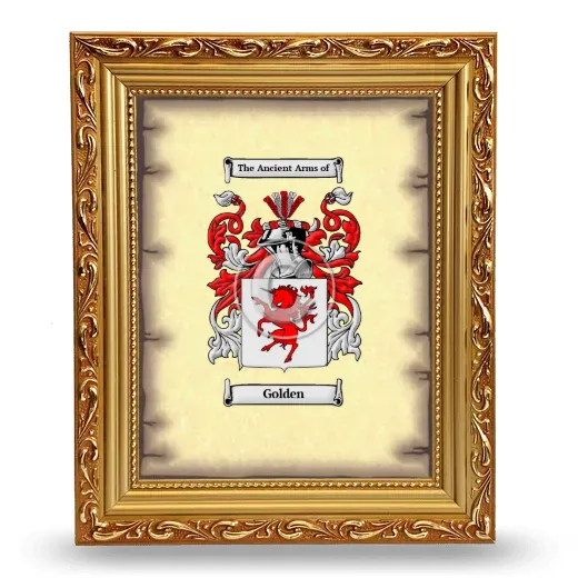 Golden Coat of Arms Framed - Gold