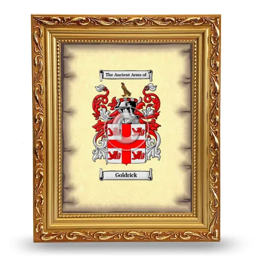 Goldrick Coat of Arms Framed - Gold