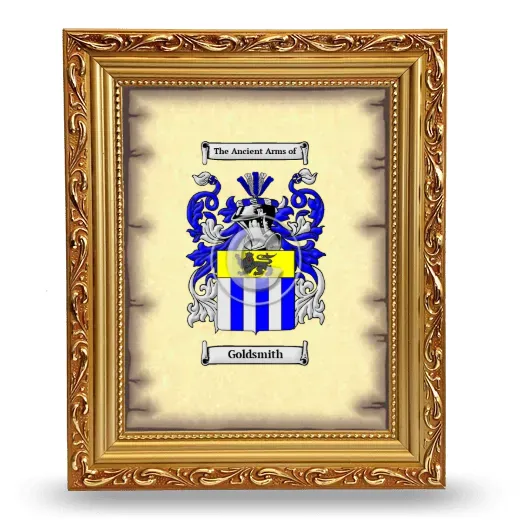 Goldsmith Coat of Arms Framed - Gold