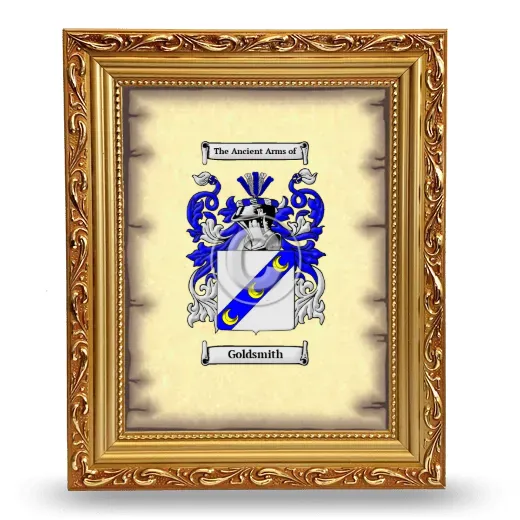 Goldsmith Coat of Arms Framed - Gold