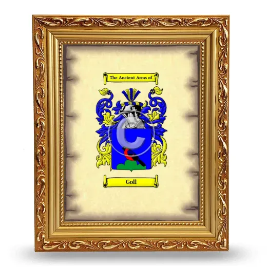 Goll Coat of Arms Framed - Gold