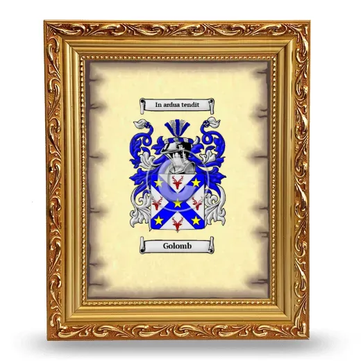 Golomb Coat of Arms Framed - Gold