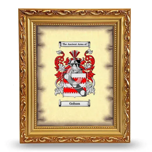 Golsan Coat of Arms Framed - Gold