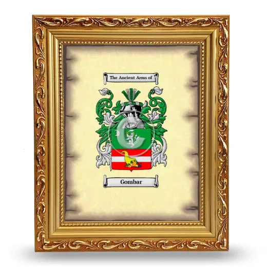 Gombar Coat of Arms Framed - Gold