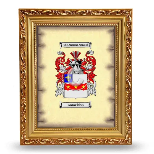 Gomeldon Coat of Arms Framed - Gold