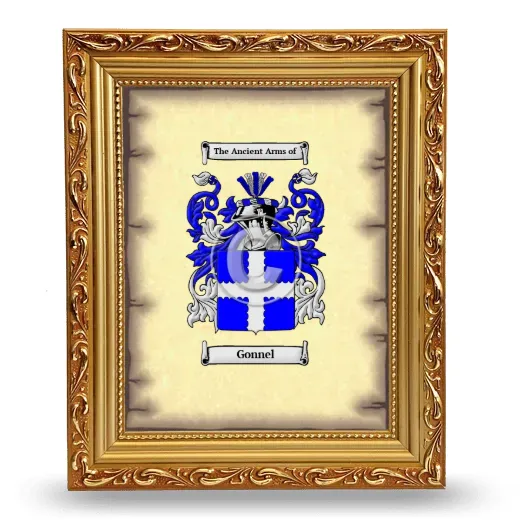 Gonnel Coat of Arms Framed - Gold