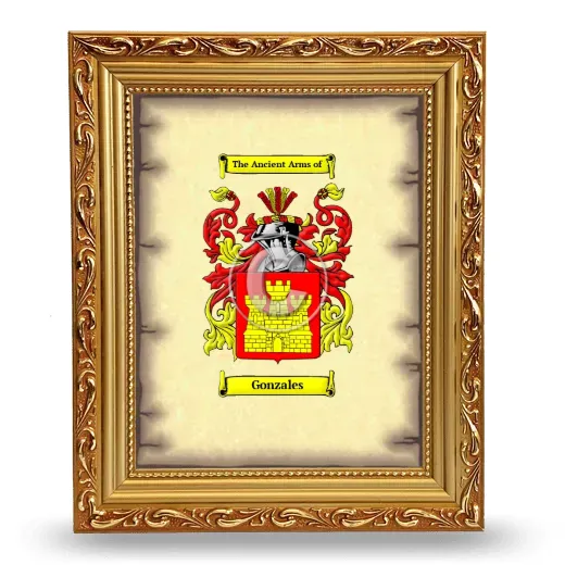 Gonzales Coat of Arms Framed - Gold
