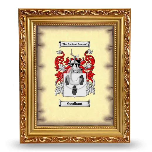 Goodhant Coat of Arms Framed - Gold