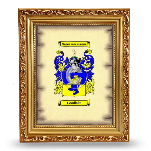 Goodlake Coat of Arms Framed - Gold