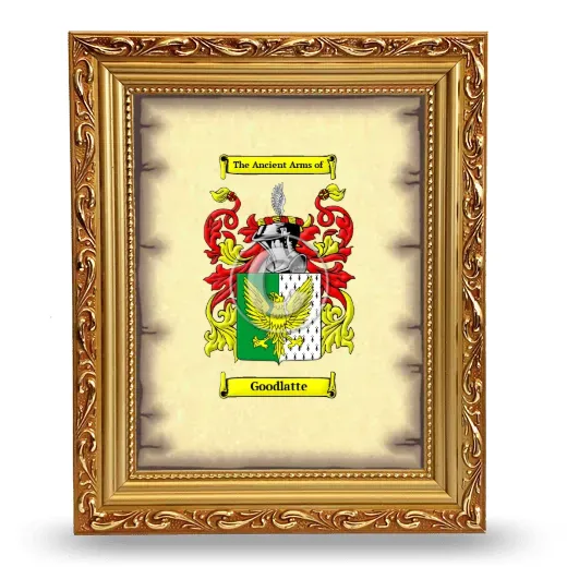 Goodlatte Coat of Arms Framed - Gold