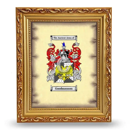 Goodmanson Coat of Arms Framed - Gold
