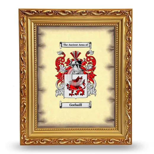 Gorbaill Coat of Arms Framed - Gold