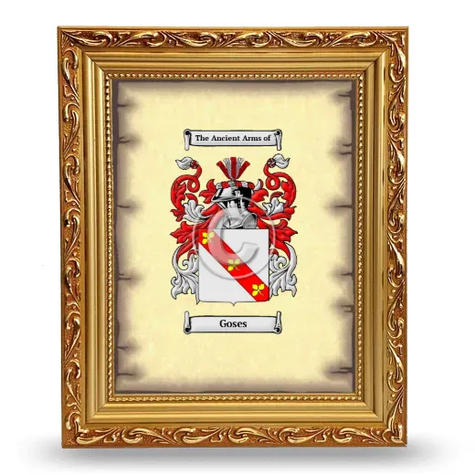 Goses Coat of Arms Framed - Gold
