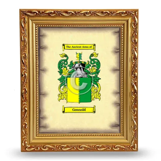 Gosnold Coat of Arms Framed - Gold