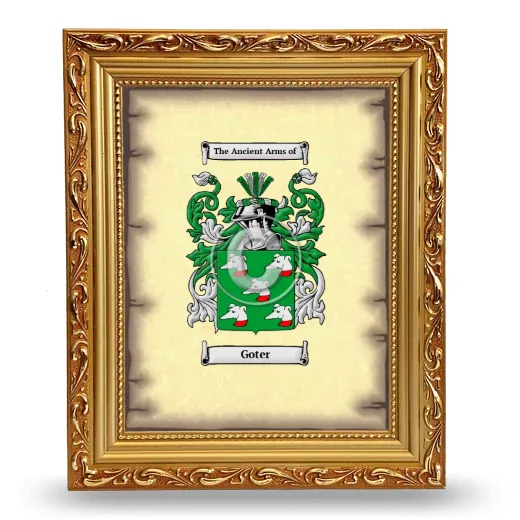 Goter Coat of Arms Framed - Gold