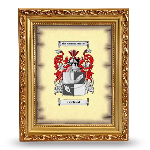 Gotfried Coat of Arms Framed - Gold