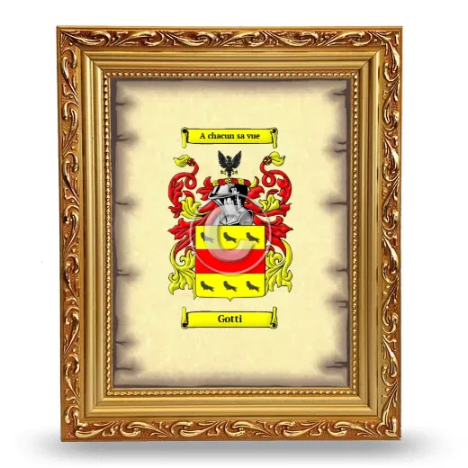 Gotti Coat of Arms Framed - Gold