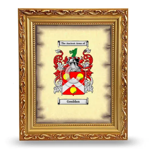 Gouldan Coat of Arms Framed - Gold