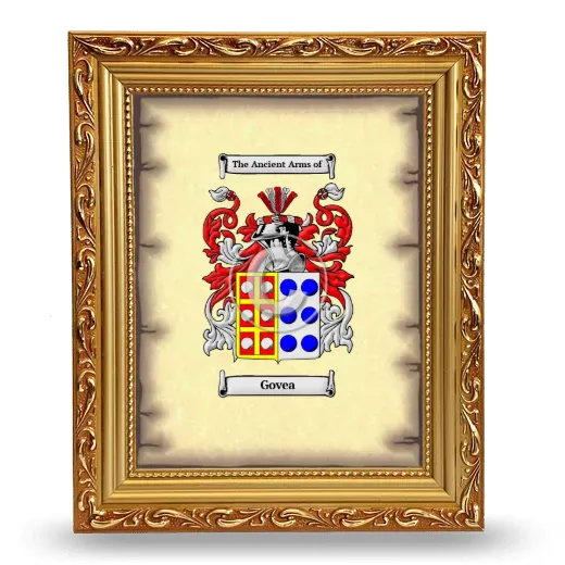 Govea Coat of Arms Framed - Gold