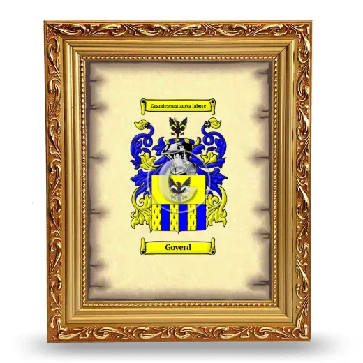 Goverd Coat of Arms Framed - Gold