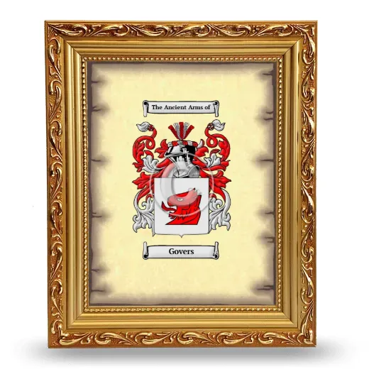 Govers Coat of Arms Framed - Gold
