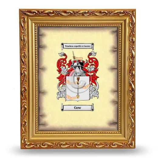 Gow Coat of Arms Framed - Gold