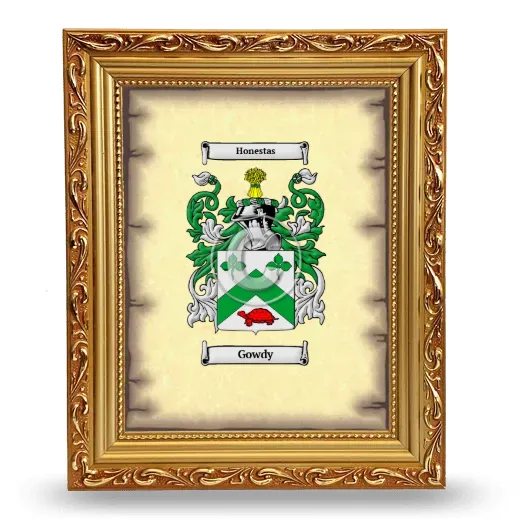 Gowdy Coat of Arms Framed - Gold