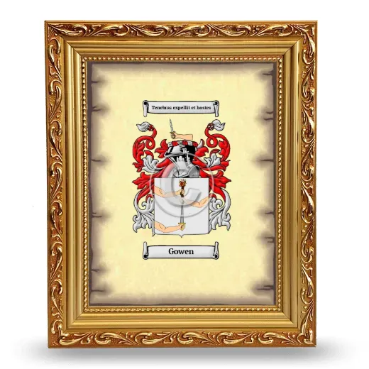 Gowen Coat of Arms Framed - Gold