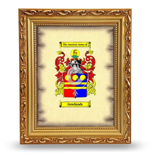 Gowlands Coat of Arms Framed - Gold