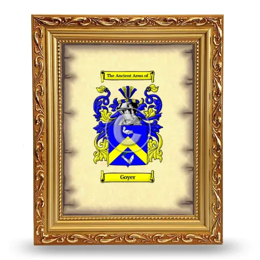 Goyer Coat of Arms Framed - Gold
