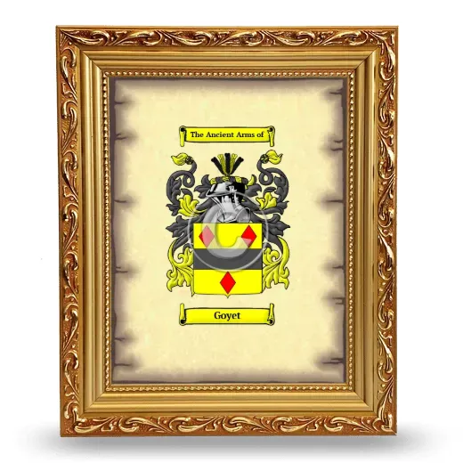 Goyet Coat of Arms Framed - Gold