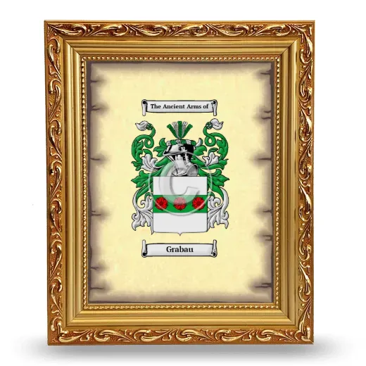 Grabau Coat of Arms Framed - Gold