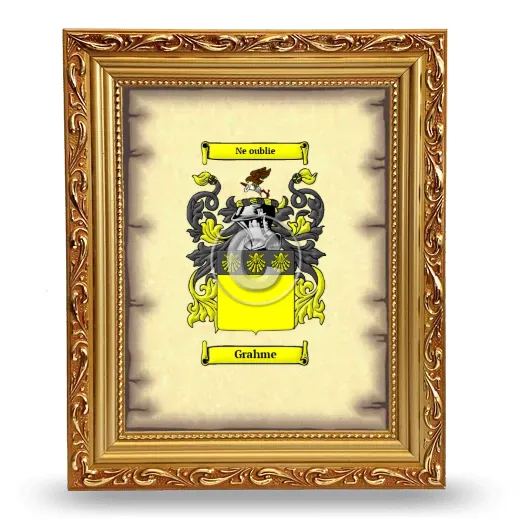 Grahme Coat of Arms Framed - Gold